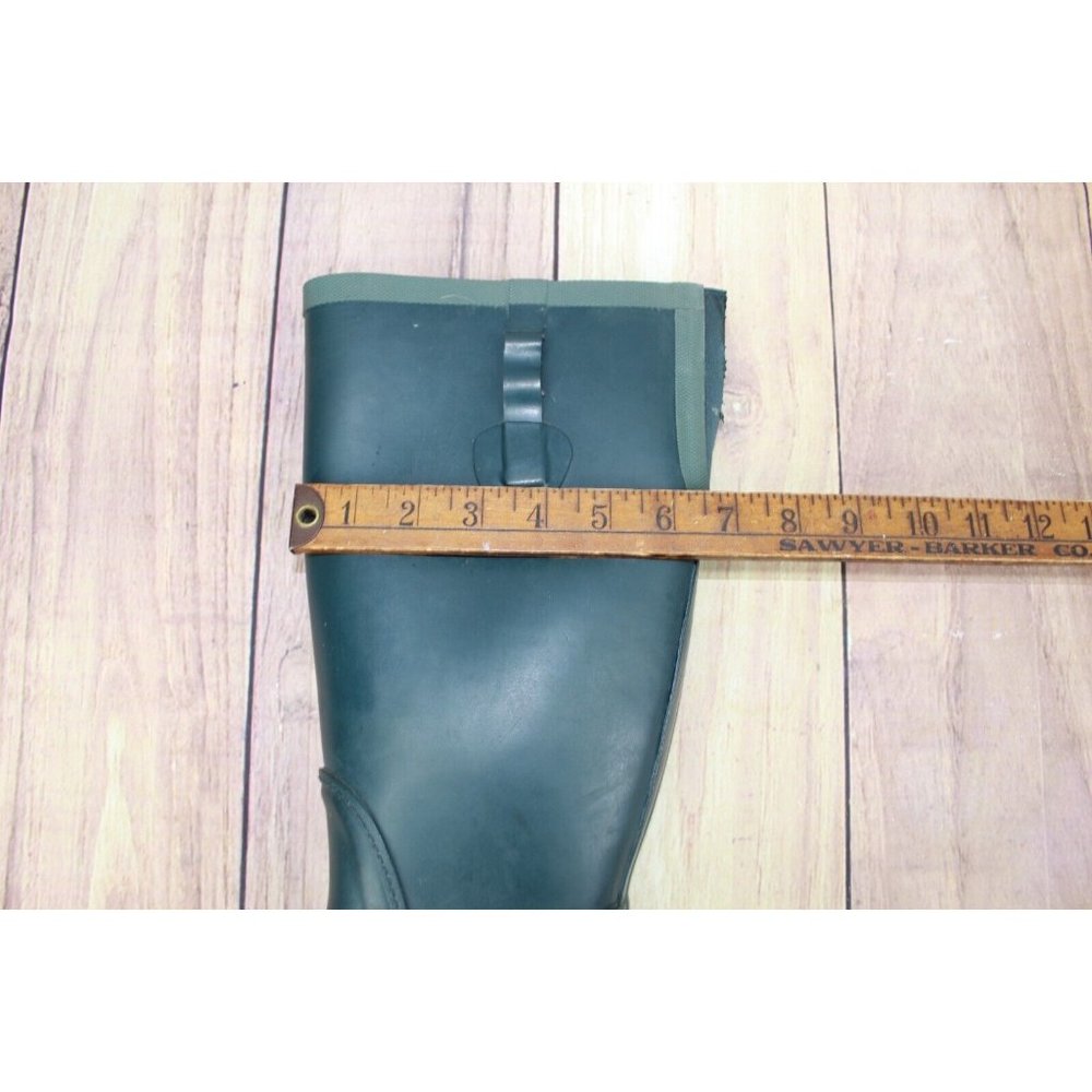 LL Bean Upland Wellies Dark Green Rubber Camo Tall Rain Boots Size 7 M - Picture 8 of 12